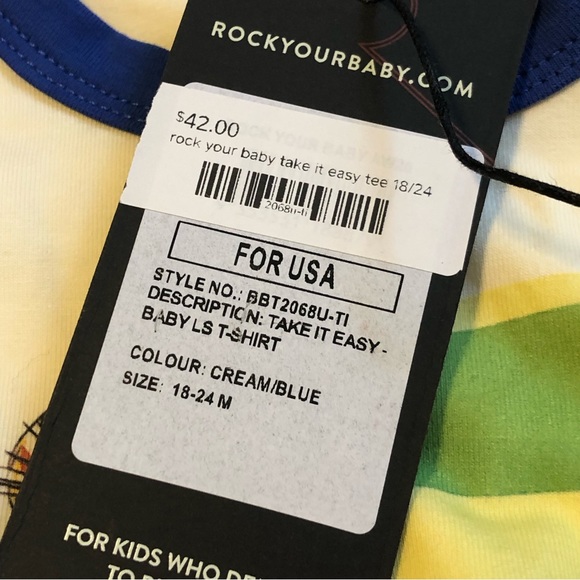 Rock Your Baby Take It Easy Tiger T-Shirt And Retro Tiger Trackpads Size 18-24 M - Picture 7 of 16